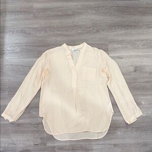 Vince Soft Peach Silk Long sleeve Top